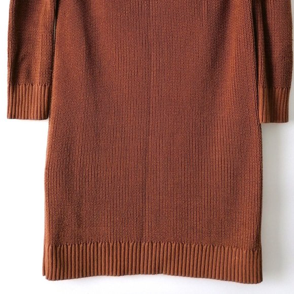 Abercrombie & Fitch Womens Brown Cold Shoulder Sleeve Knit Sweater Dress Size M - Picture 3 of 8